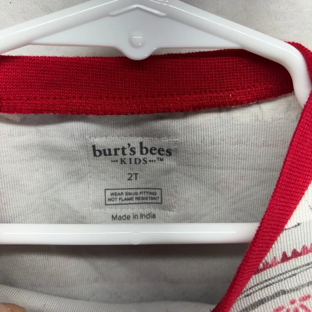 Burts Bees Kids Organic Cotton Snug‎ Fit Pajama Top Polar Bear Print 2T